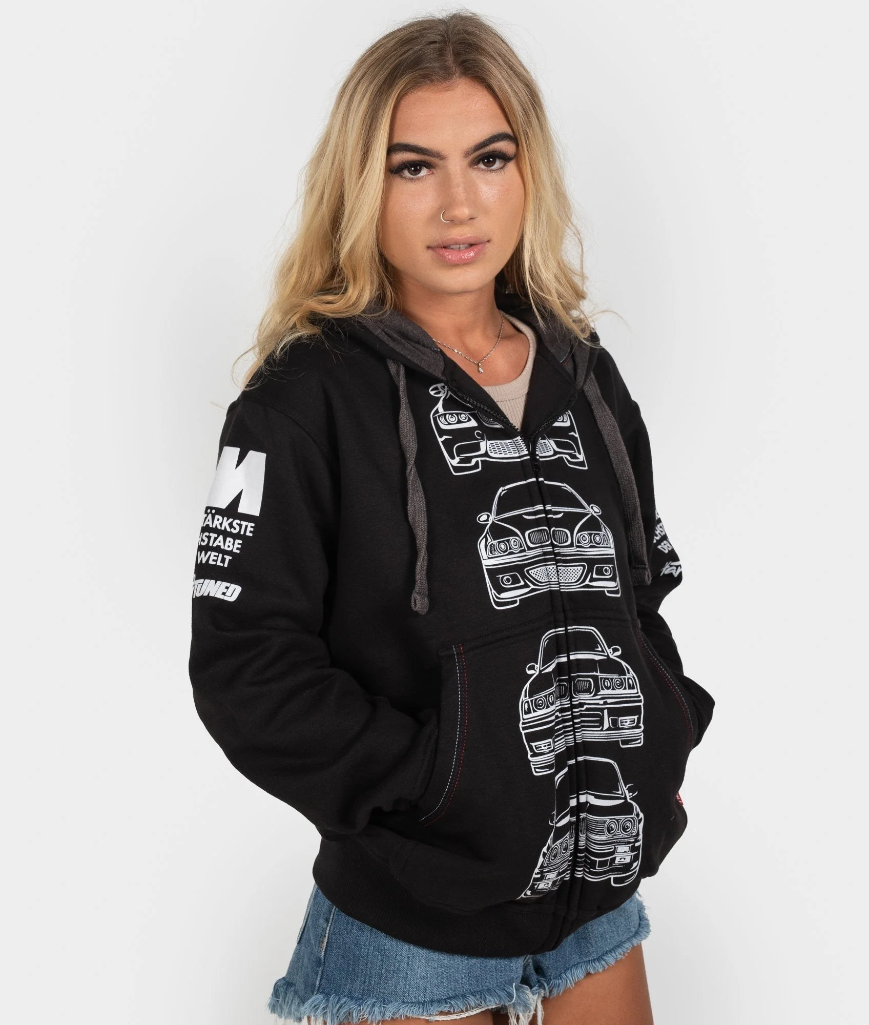 BMW M3 E92, E46, E36, E30 POWER Womens Hoodie - Image 3