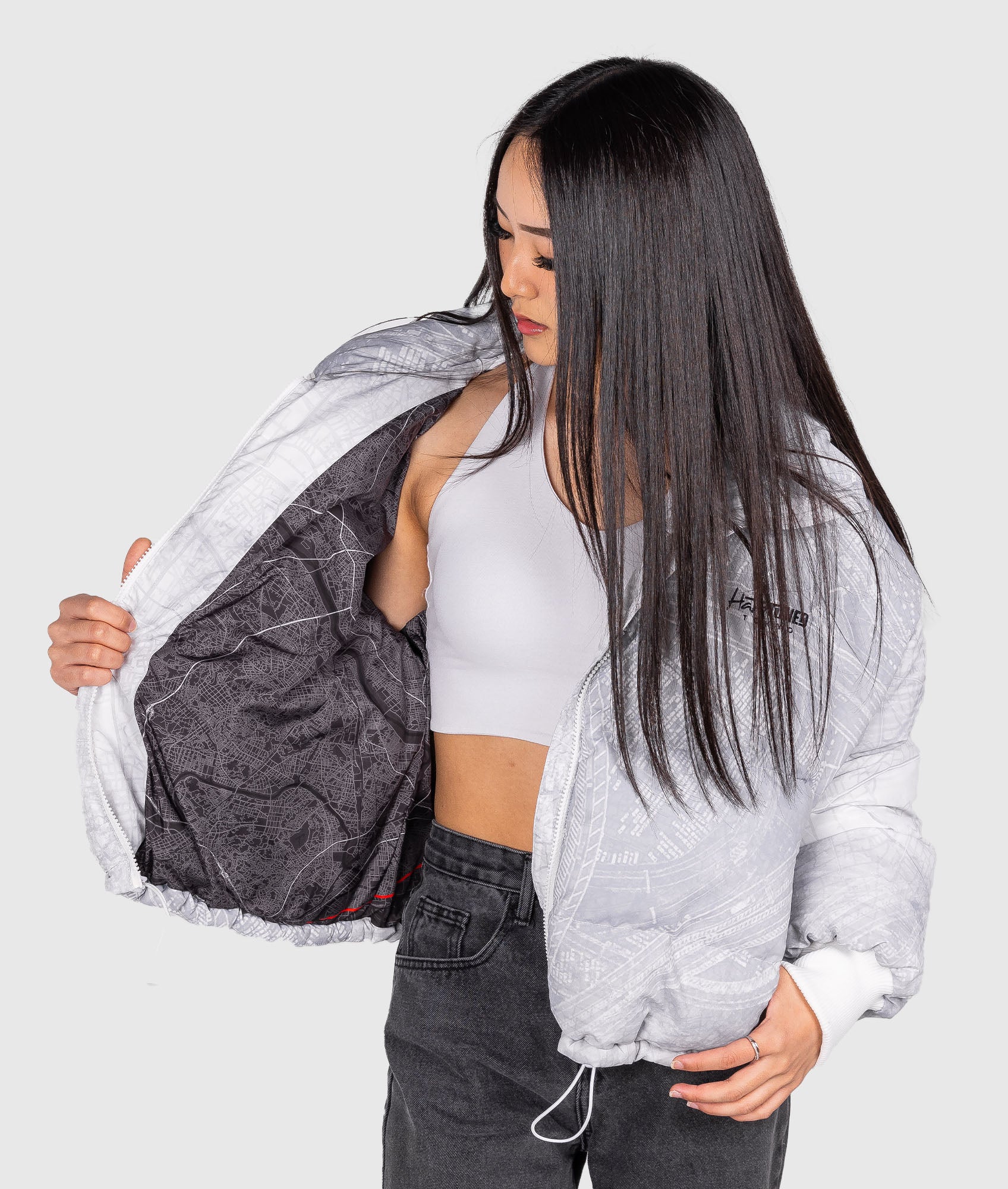Womens Shuto White Puffer Jacket - Image 10
