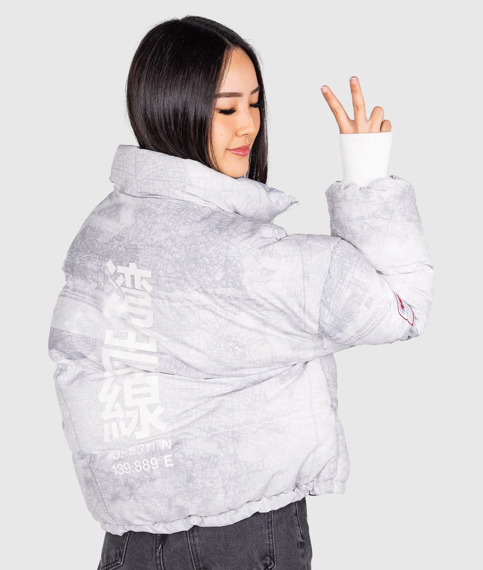 Womens Shuto White Puffer Jacket - Image 7