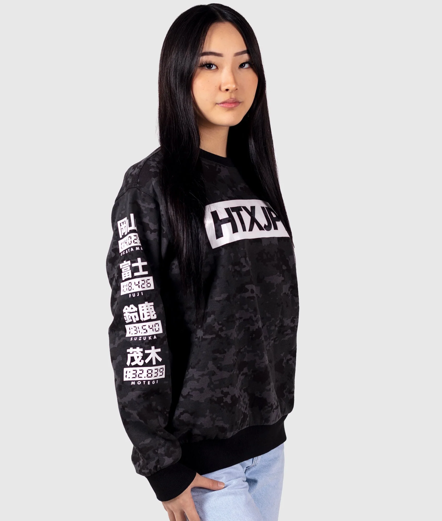 HTXJPN Times Crew Womens Sweater - Camo - Image 3