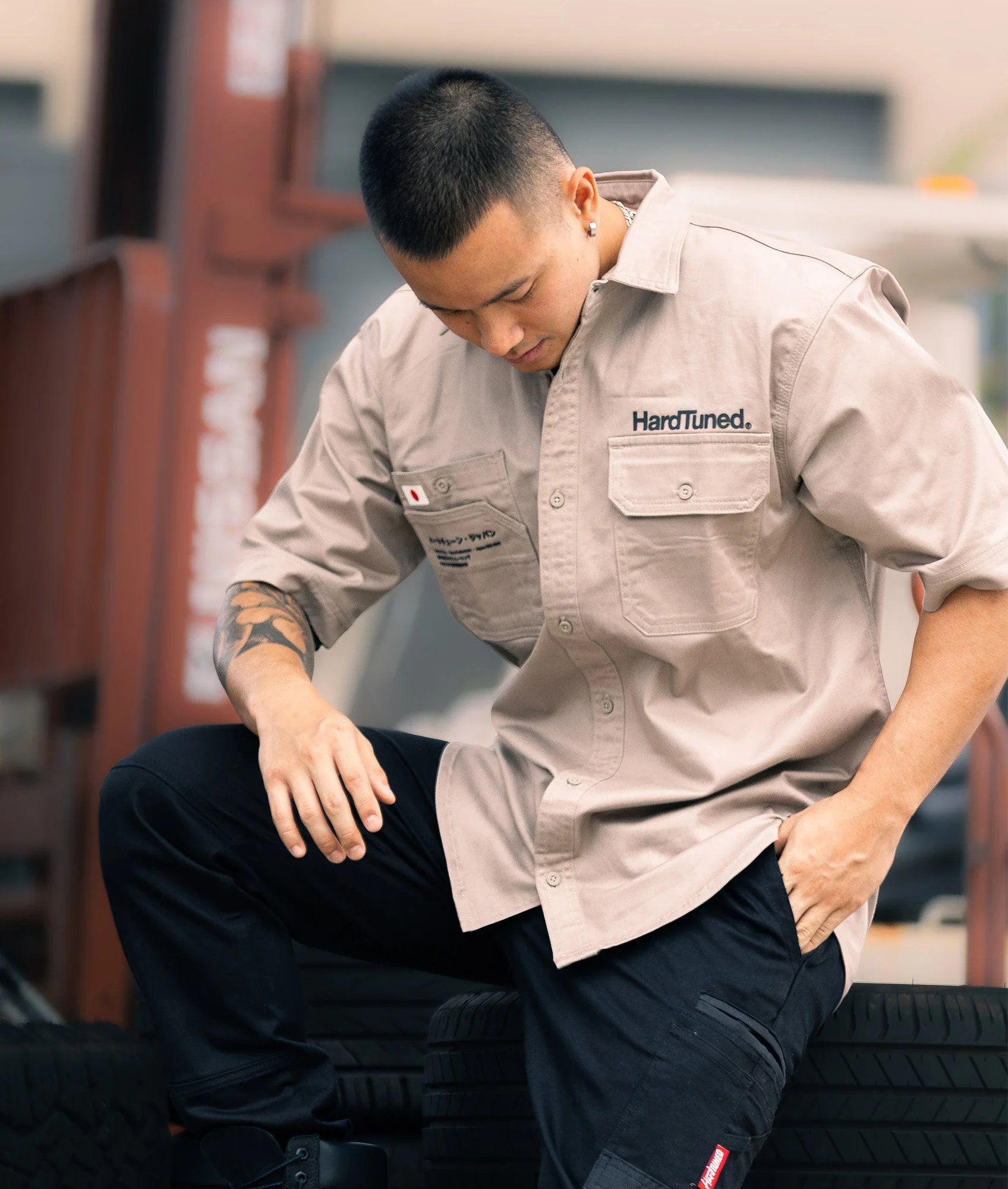 Hardtuned Short Sleeve Work Shirt - Tan - Image 2