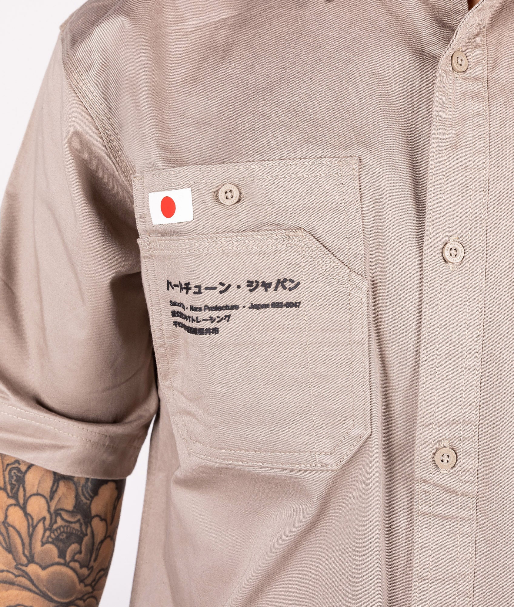 Hardtuned Short Sleeve Work Shirt - Tan - Image 4