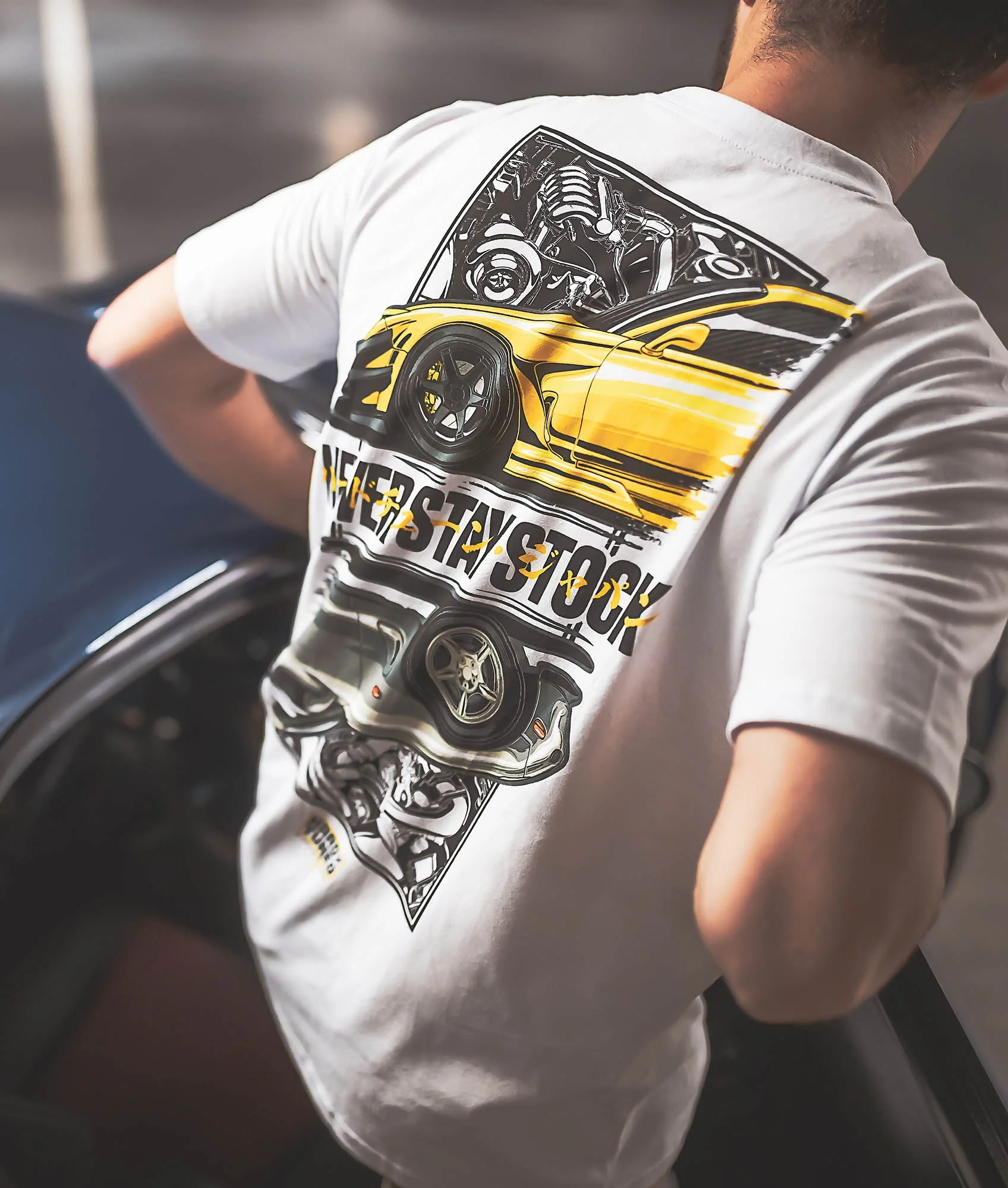 Mazda RX7 Never Stay Stock Tee - Image 2