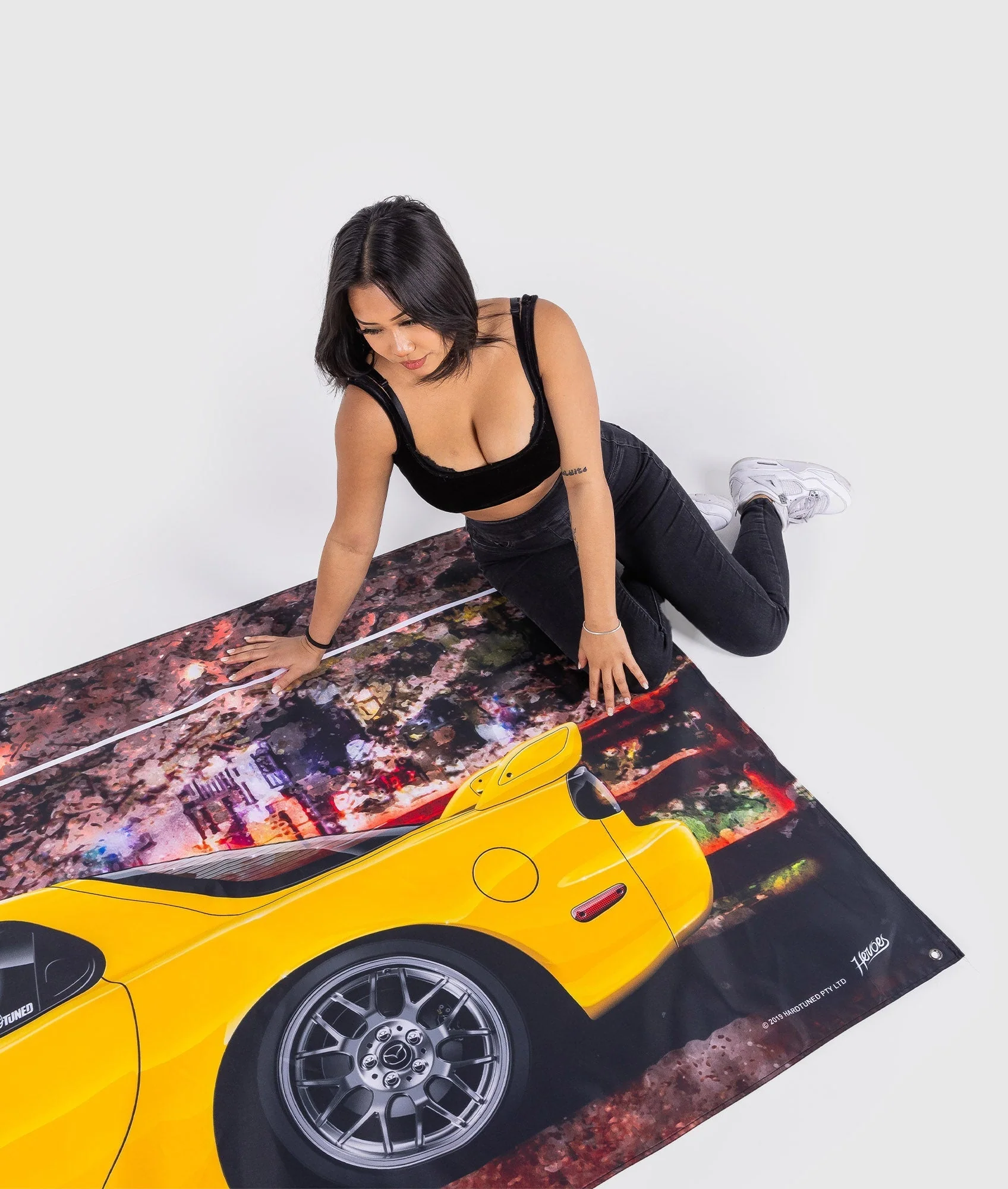 Giant Mazda FD RX7 Yellow Garage Flag - Image 2