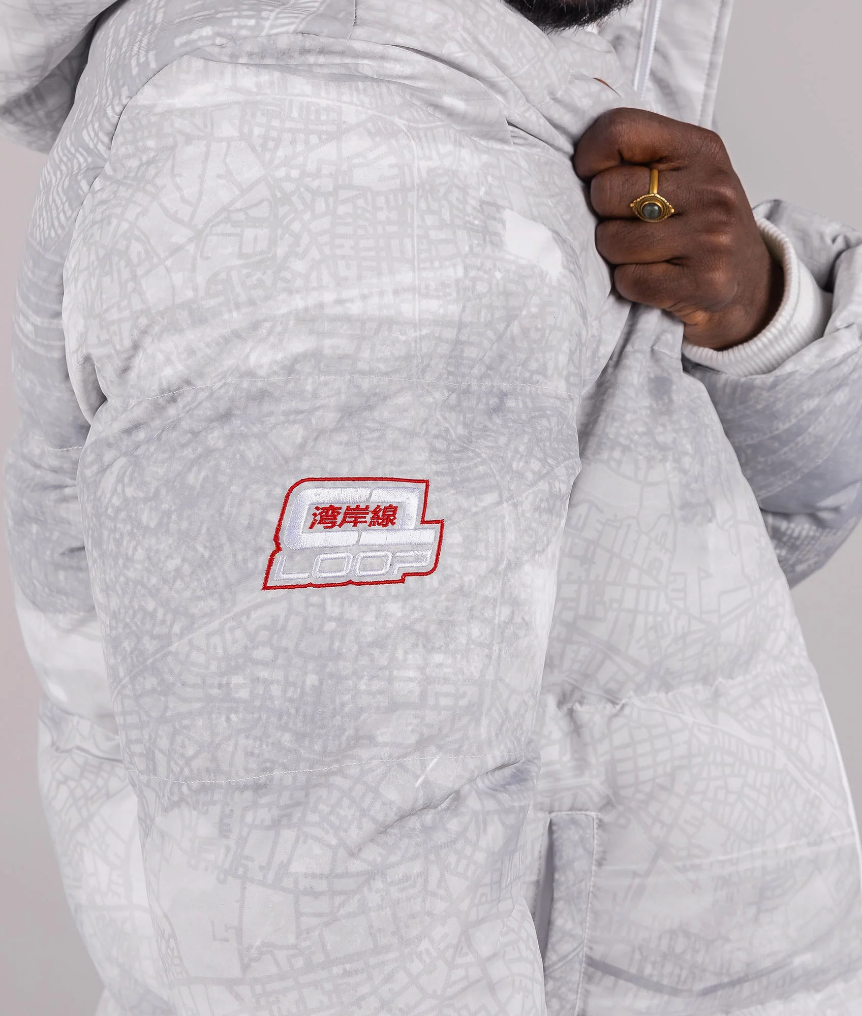 Mens Shuto White Puffer Jacket - Image 11