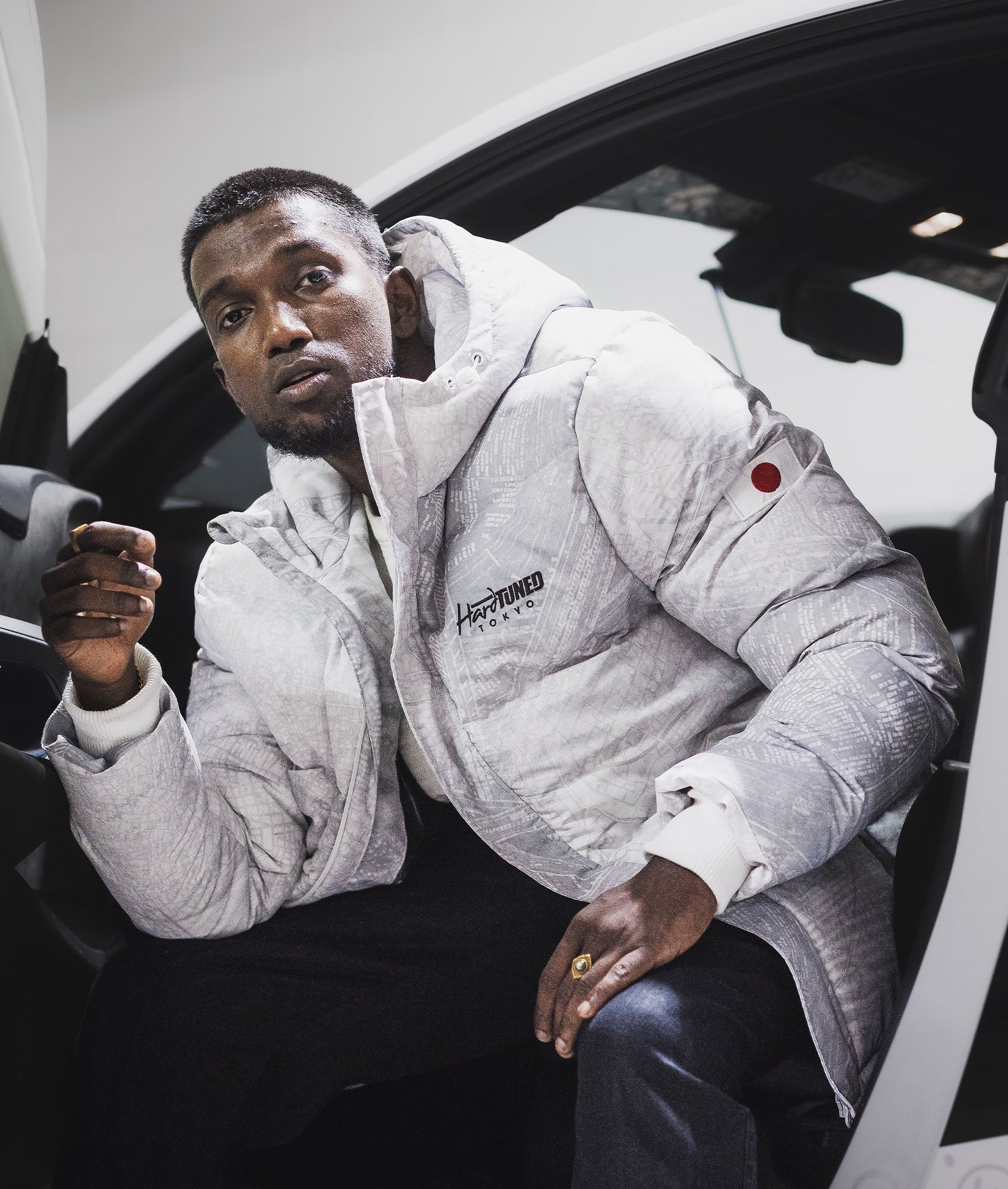 Mens Shuto White Puffer Jacket - Image 3