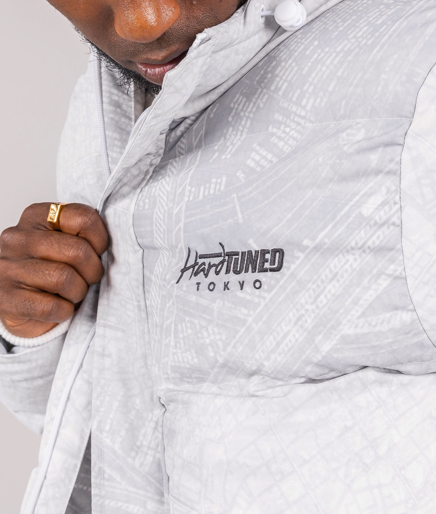 Mens Shuto White Puffer Jacket - Image 6