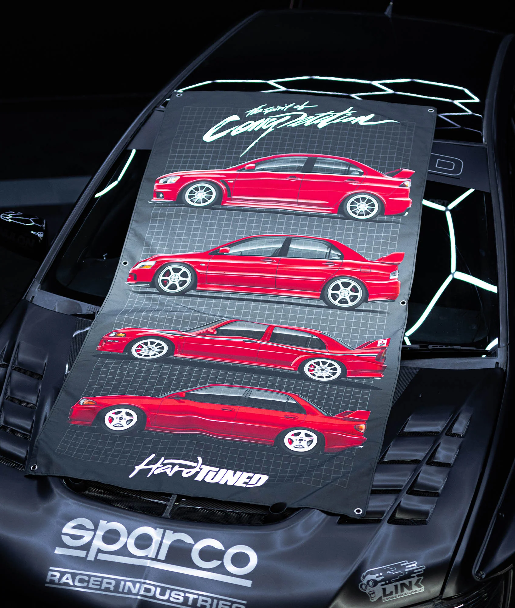 Mitsubishi Evolution Generations Garage Flag - Image 2