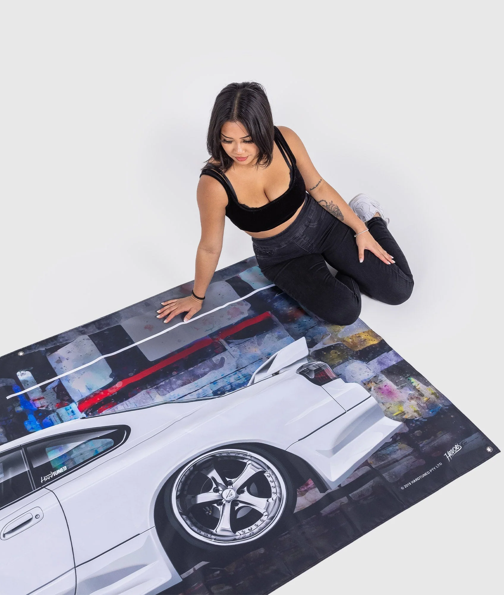 Giant Nissan Silvia White S15 Garage Flag - Image 2