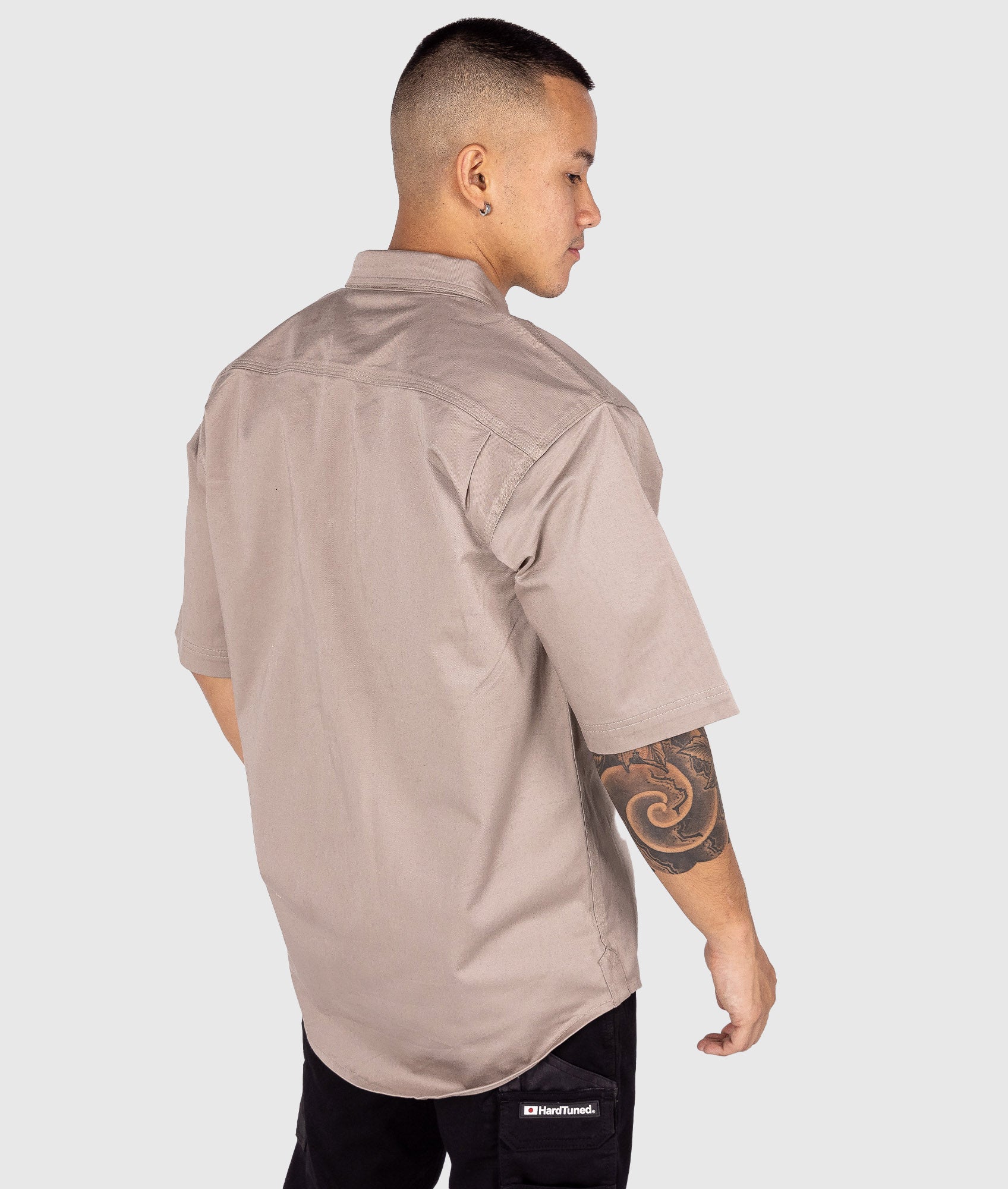 Short Sleeve Work Shirt - Tan - Image 6