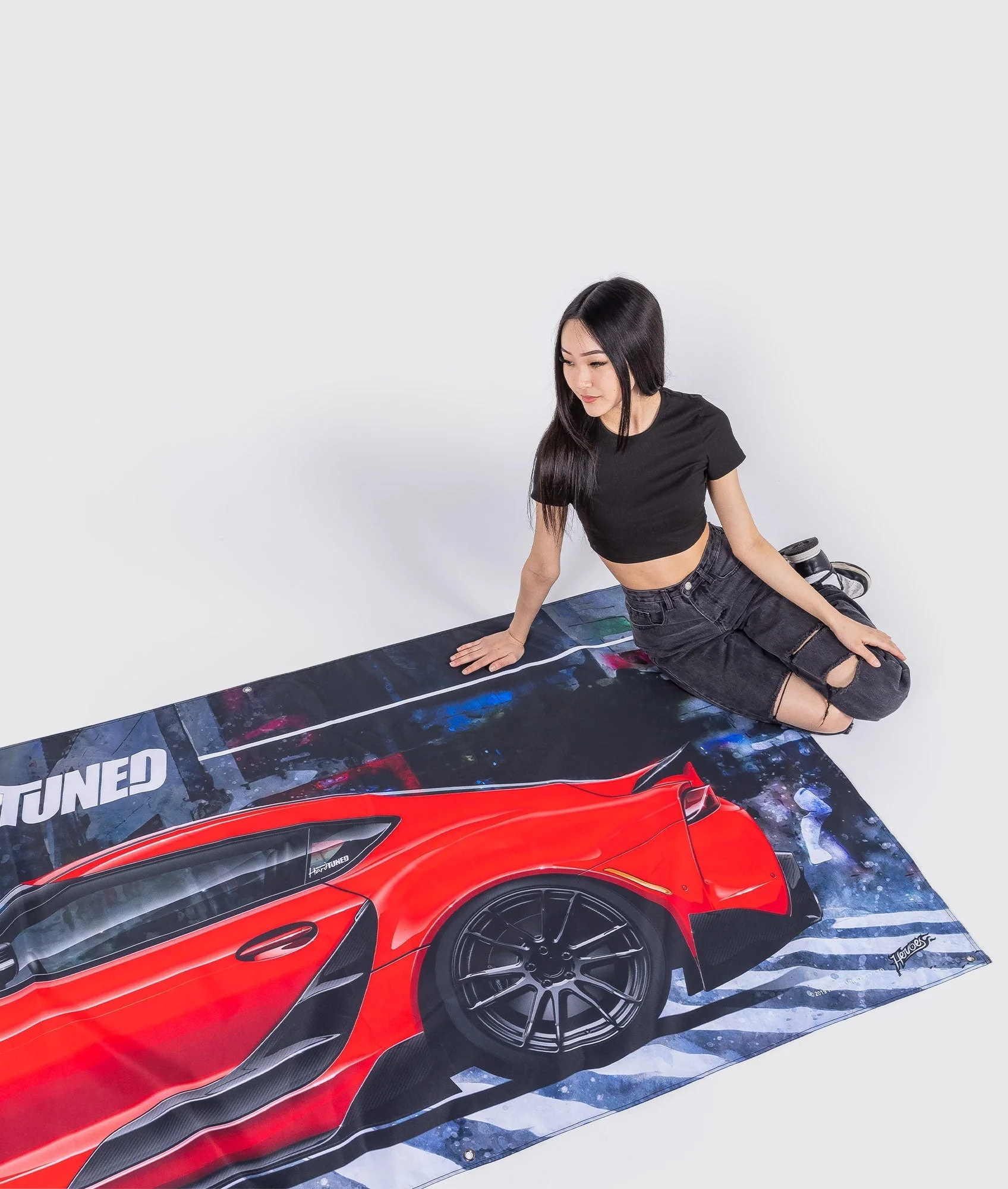 Giant Toyota Supra MKV Red Garage Flag - Image 2