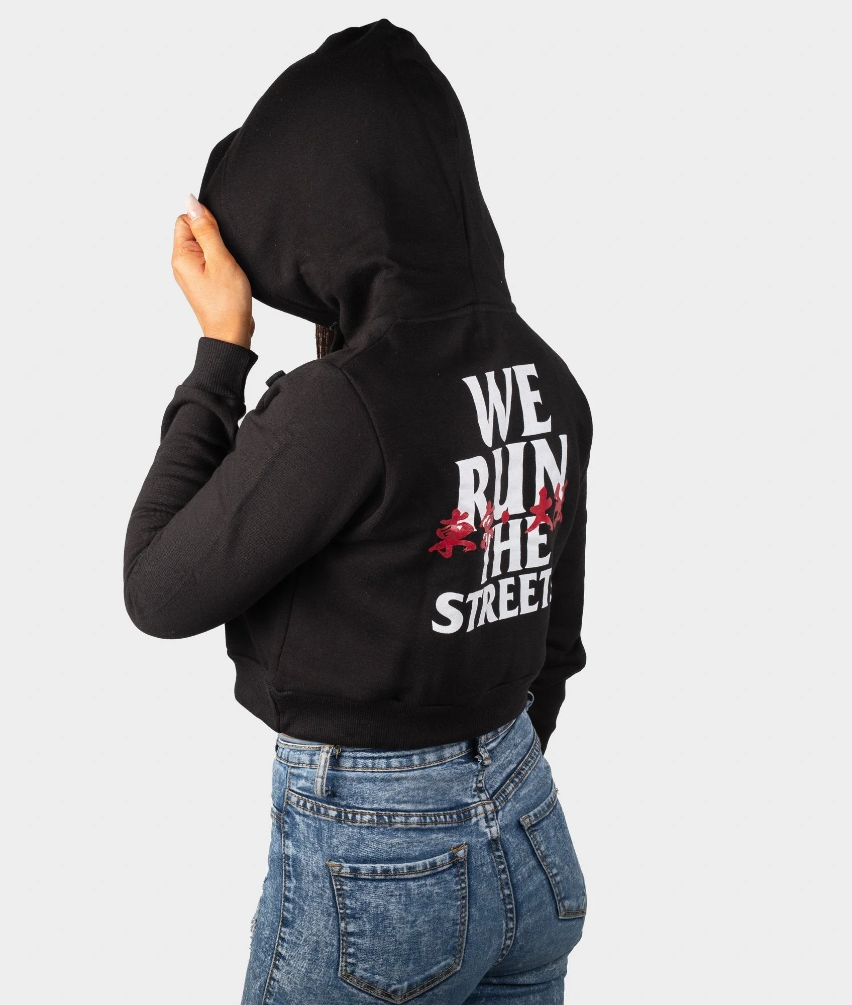 We Run The Streets Womens Cropped Hoodie - Image 5