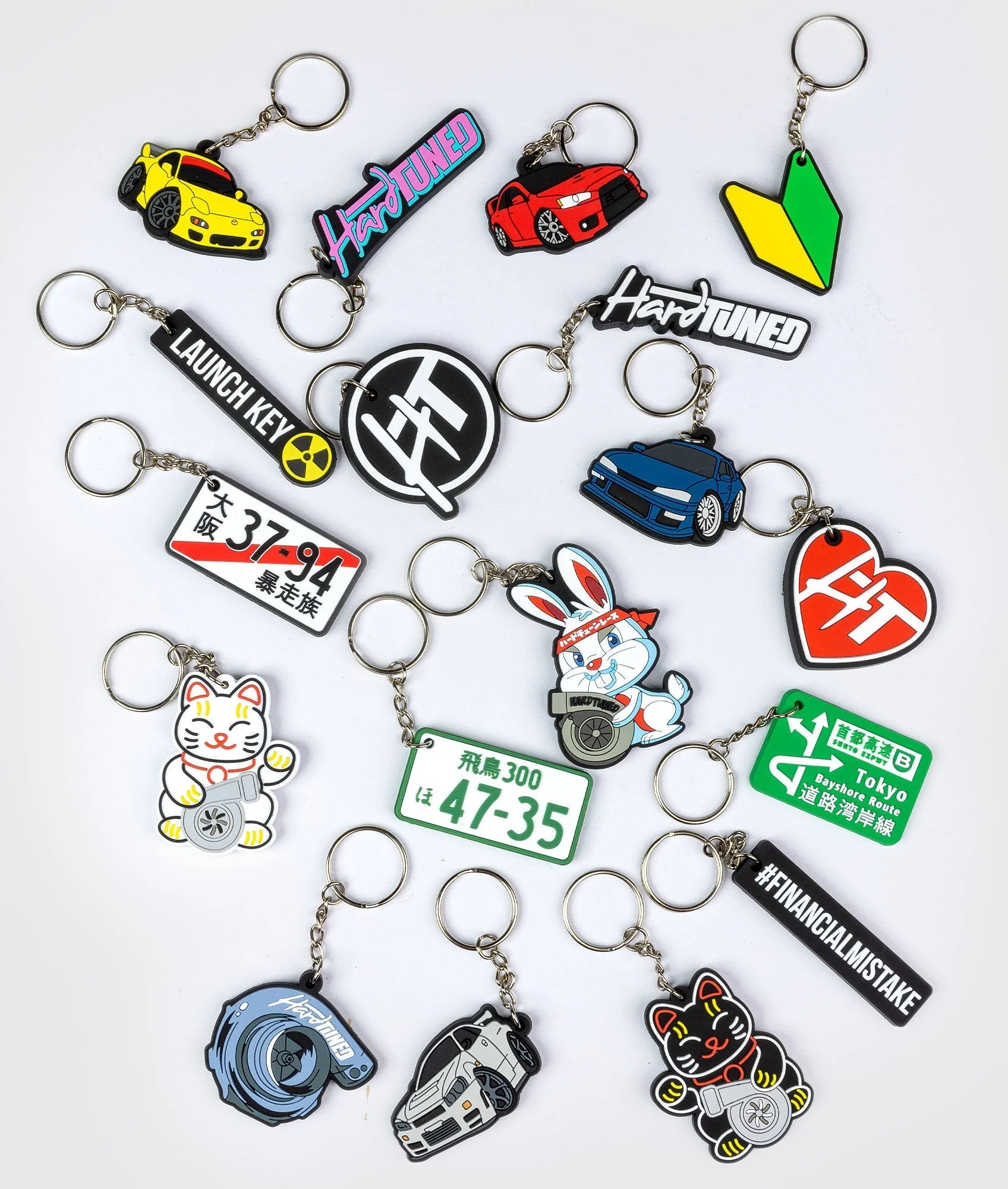 White Kitty Rubber Key Ring - Image 4