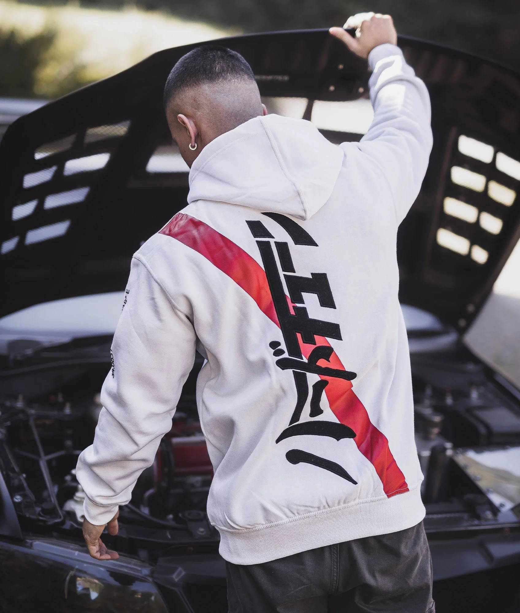 Katakana Hoodie - White - Image 2