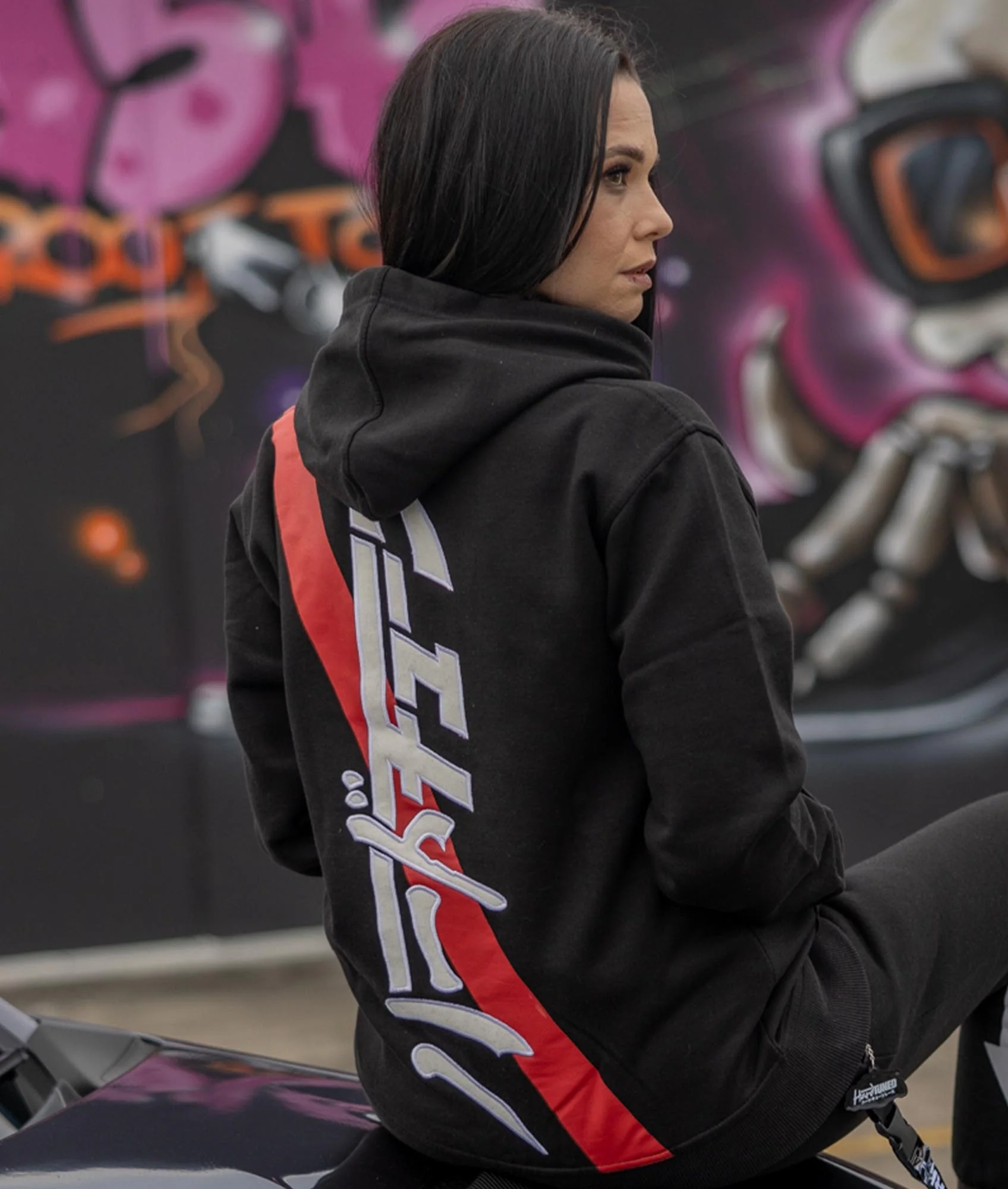 Women's Katakana Hoodie - Black - Image 2