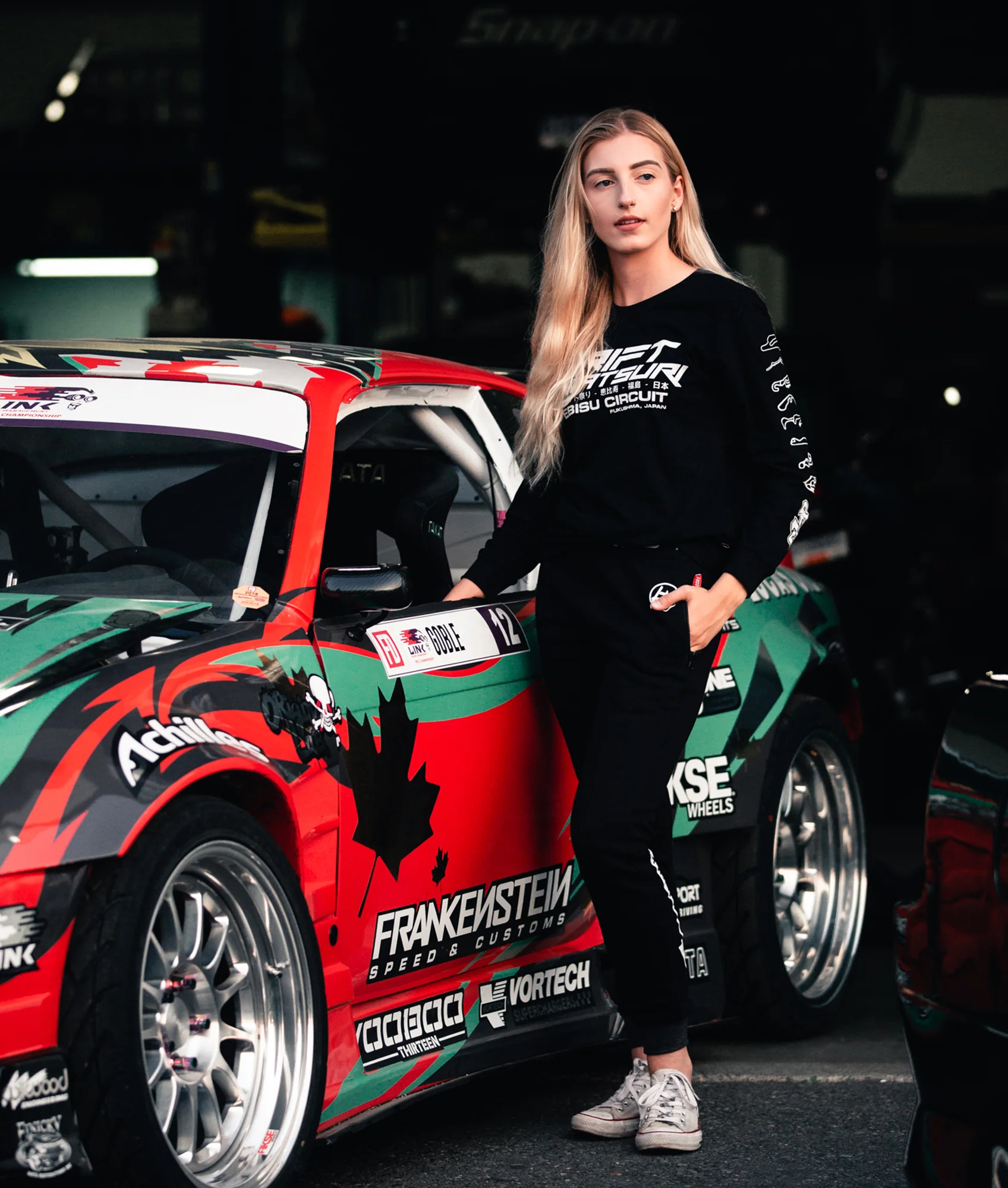 Womens Drift Matsuri Track Tee - Black - Image 8