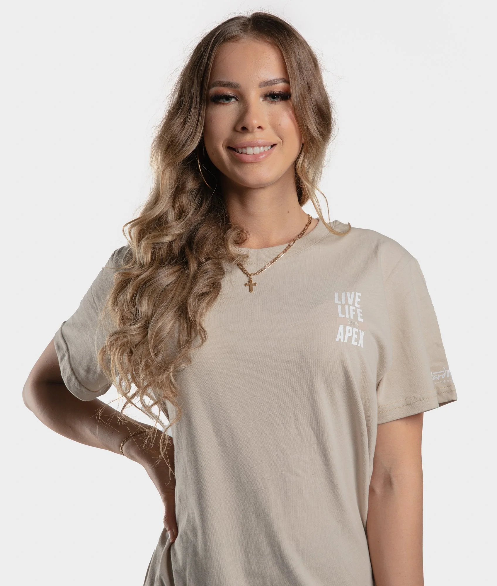 Womens Life on the Apex Tee - Tan - Image 2