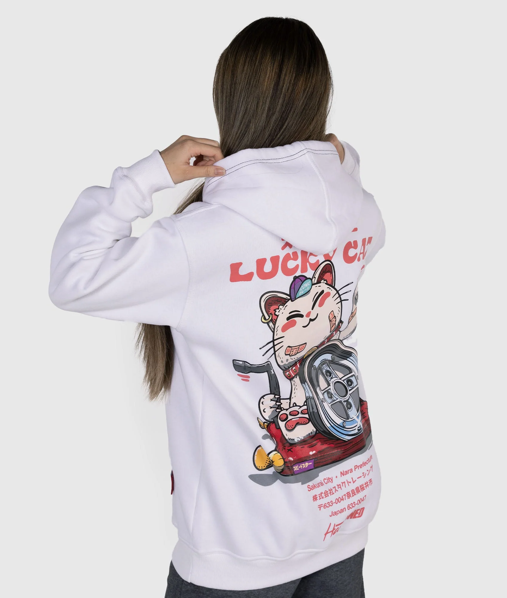 Womens Lucky Cat Hoodie - Image 11
