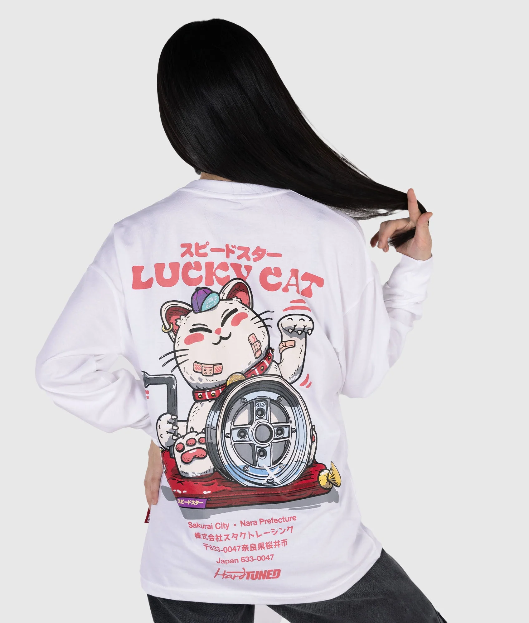 Womens Lucky Cat Longsleeve Tee - Image 9