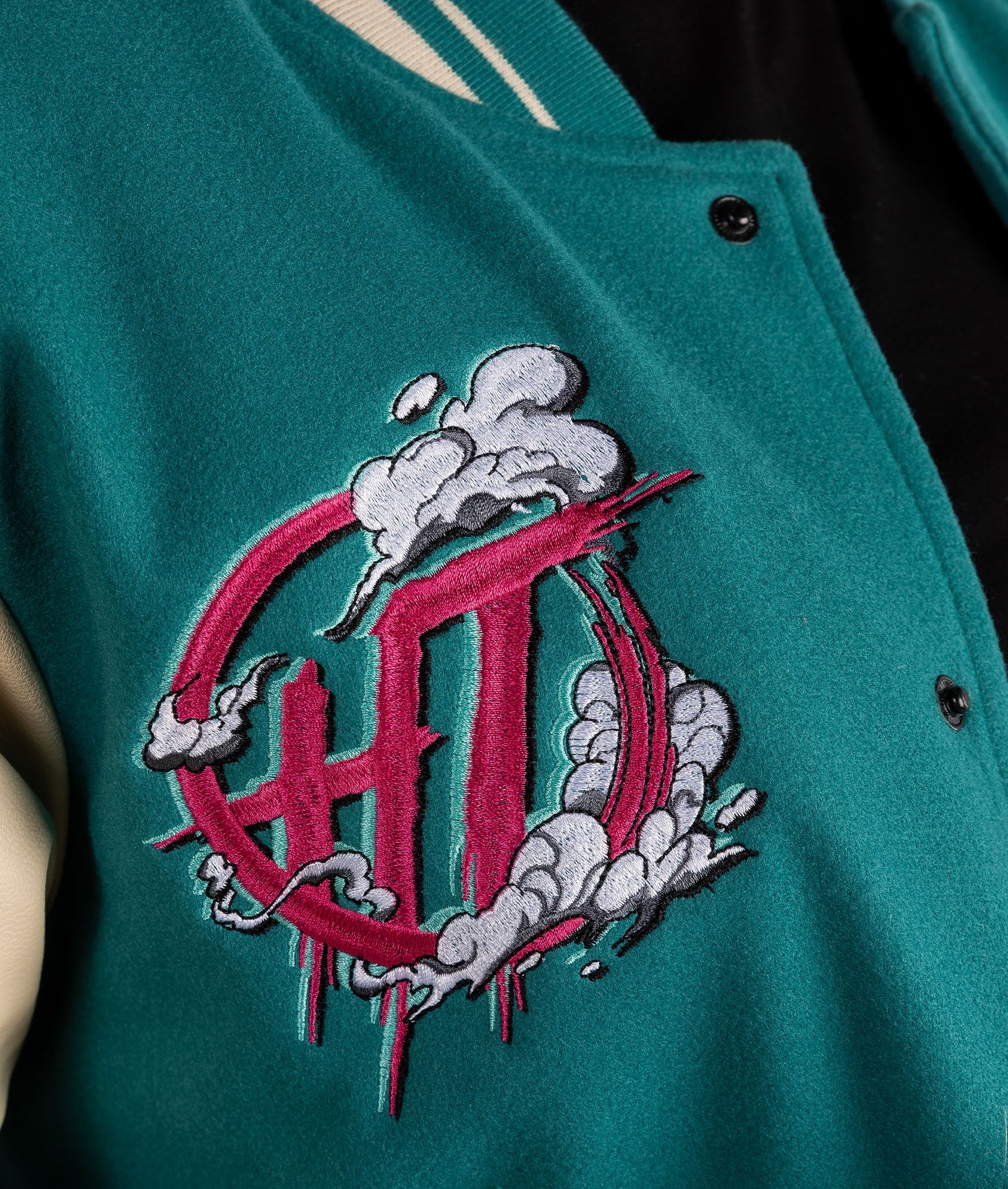 Womens Shred Til Ya Dead Varsity Jacket - Image 10