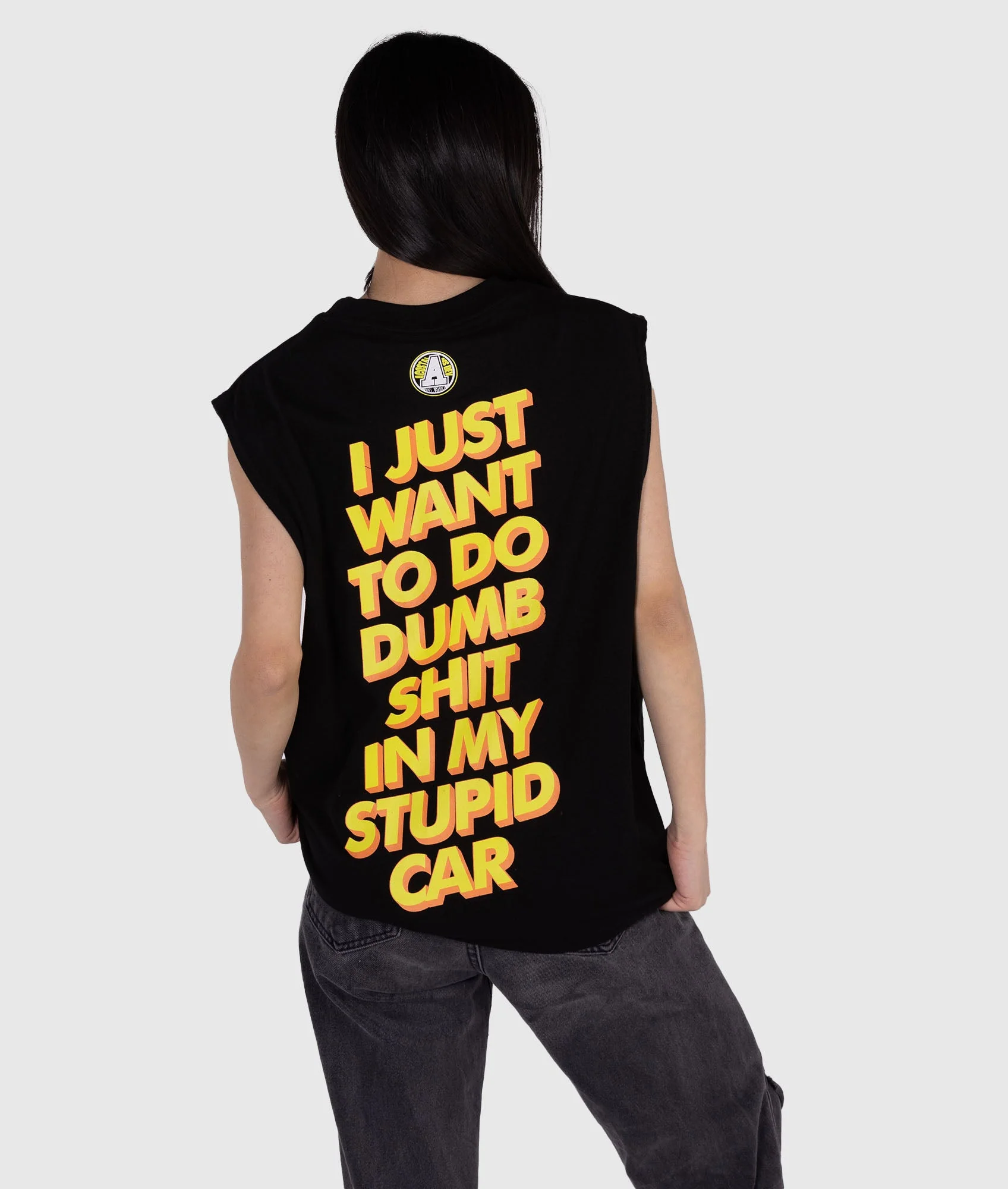 Womens Stupid Car Tank Top - Image 3