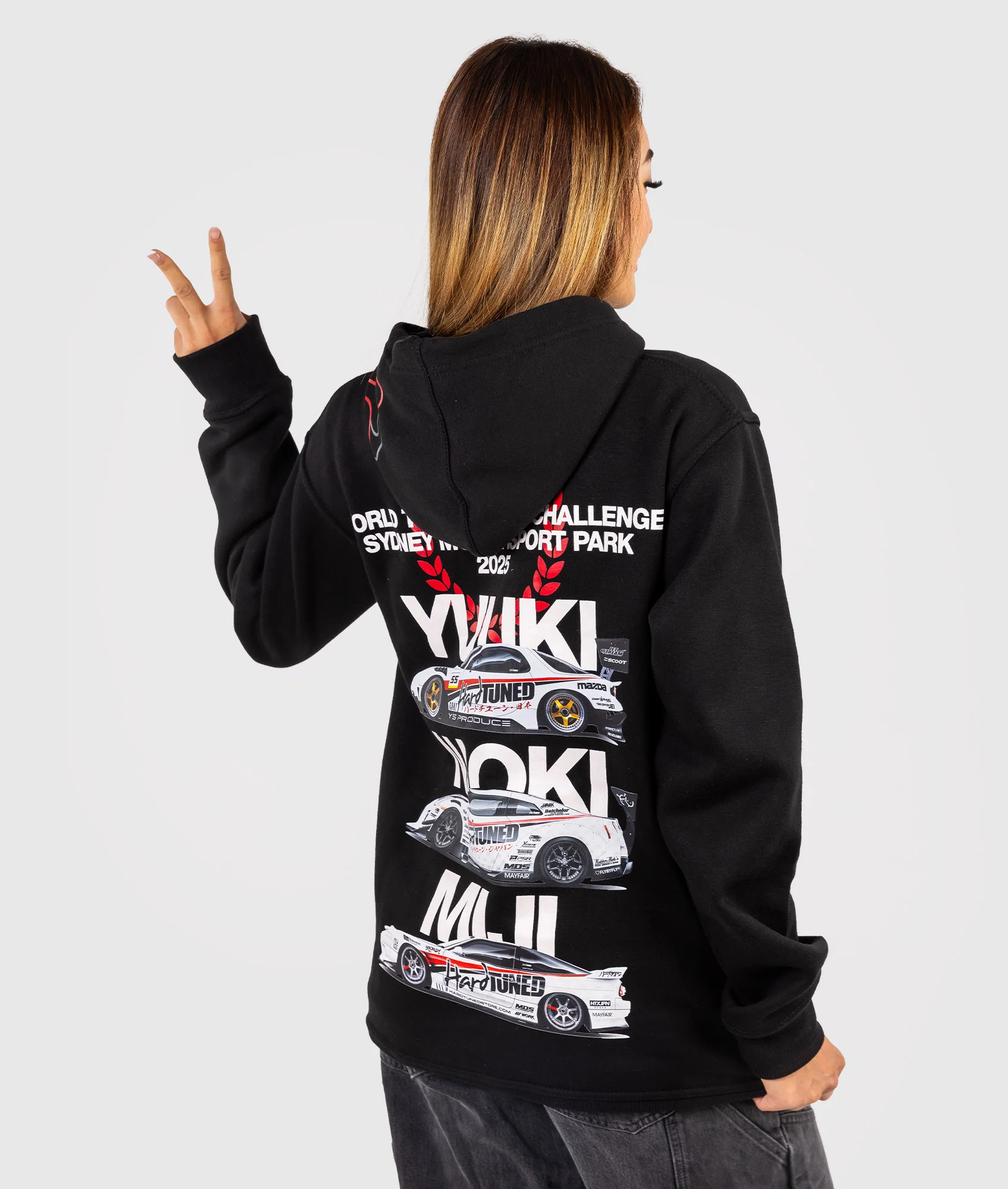 Womens World Time Attack Team Hoodie - Black - Image 4