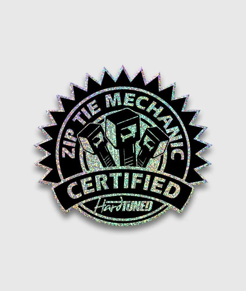 Zip Tie Mechanic Sticker - Glitter - Image 2